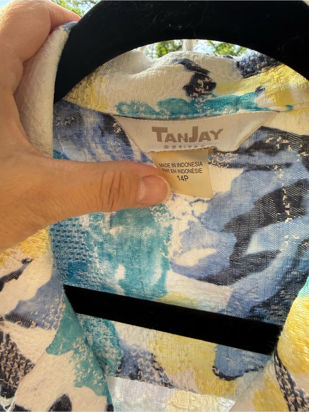 TanJay Floral Blazer in Teal, Navy & Yellow - Picture 4 of 9